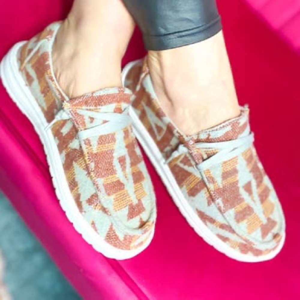 Rust Aztec Boatshoe